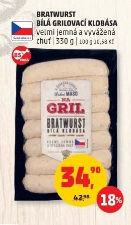 Bratwurst bílá grilovací klobása
