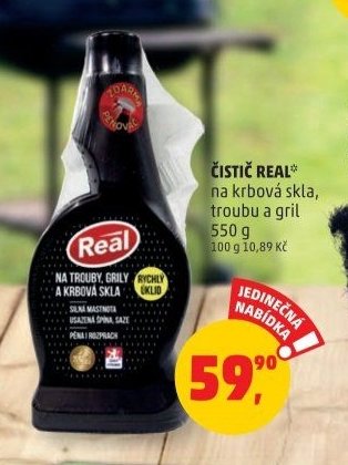 Čistič Real na trouby, grily a krbová skla