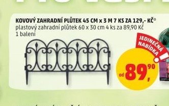 KOVOVÝ ZAHRADNÍ PLŮTEK 45 cm x 3 M