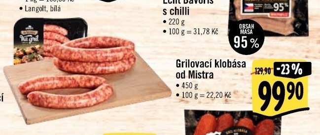 Grilovací klobása od Mistra