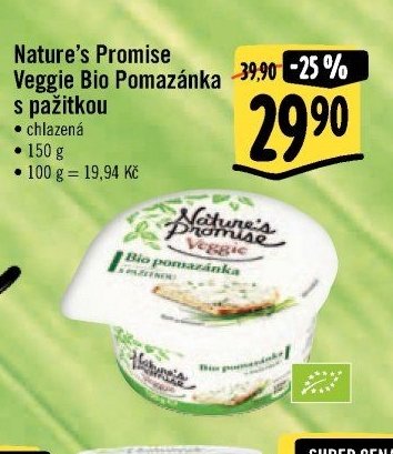 Nature's Promise Veggie Bio Pomazánka s pažitkou