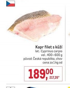 Kapr filet s kůží