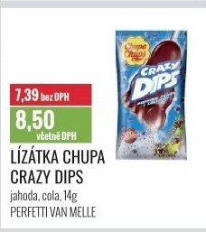 Lízátko s praskajícím práškem Crazy Dips Chupa Chups