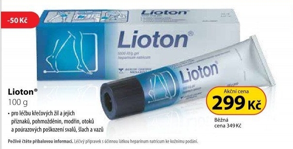 Gel na křečové žíly 100 000 Lioton