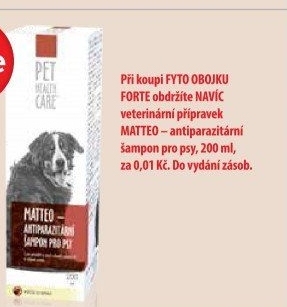 Pet health care MATTEO antiparazitární šampon pro psy 200 ml