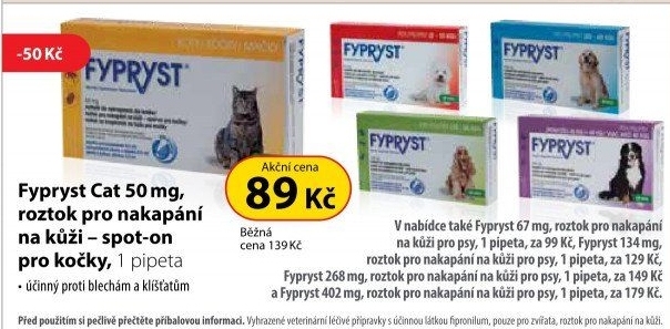 Prevence antiparazitní pro psy Fypryst Krka