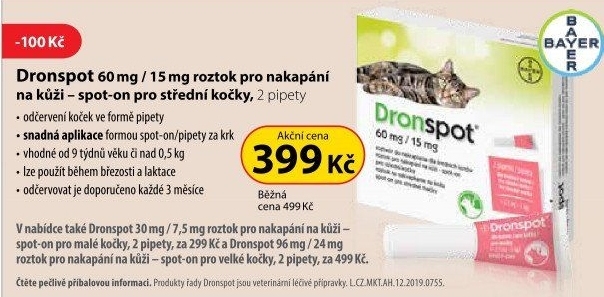 Prevence pro kočky antiparazitní Dronspot Spot on Advantage