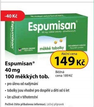 Tobolky proti nadýmání a plynatosti Espumisan