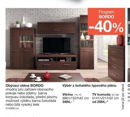 Obývací stěna BORDO - Sconto nábytek akcniletaky.com