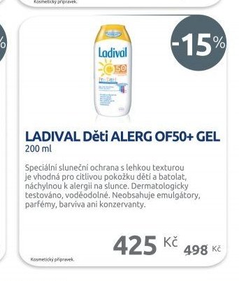 LADIVAL Děti ALERG OF50+ GEL