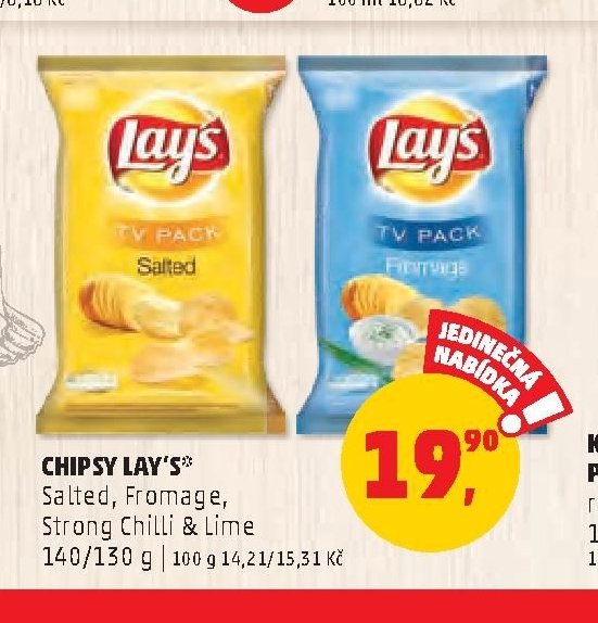 Chipsy Lay's Salted, Fromage, Strong Chilli & Lime