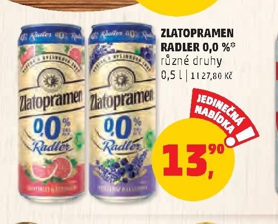 ZLATOPRAMEN RADLER 0,0 %