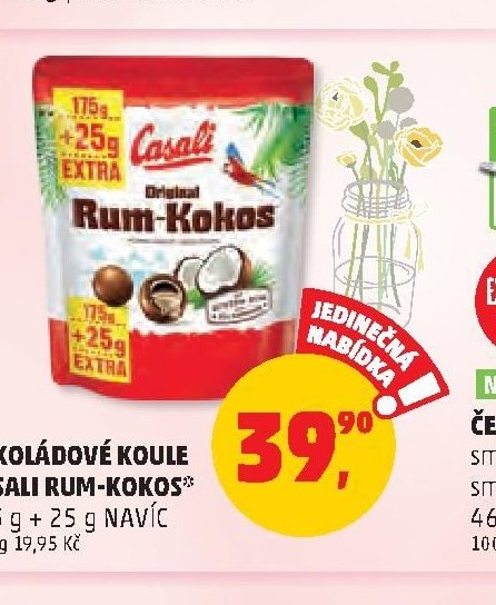 ČOKOLÁDOVÉ KOULE CASALI RUM-KOKOS