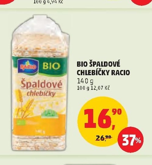 BIO ŠPALDOVÉ CHLEBÍČKY RACIO