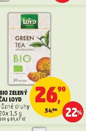 BIO ZELENÝ ČAJ LOYD