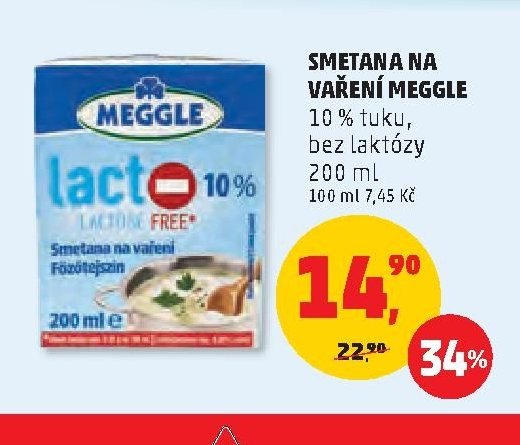 SMETANA NA VAŘENÍ MEGGLE 10 % tuku, bez laktózy