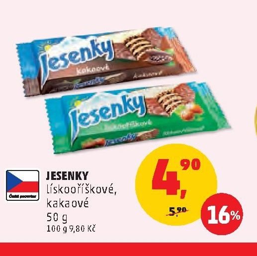 JESENKY Lískooříškové, kakaové