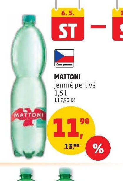 MATTONI jemně perlivá 1,5 L