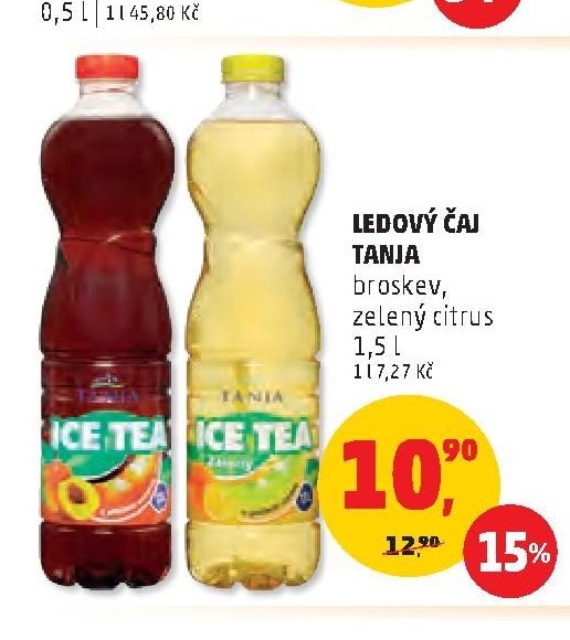 LEDOVÝ ČAJ TANJA broskev, zelený citrus 1,5 L
