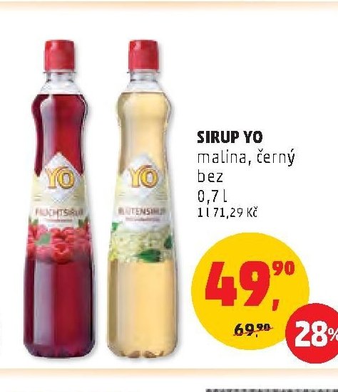 SIRUP YO malina, černý bez 0,7 L