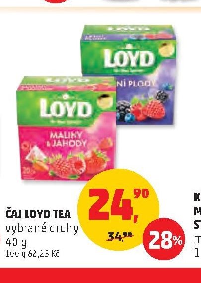 ČAJ LOYD TEA vybrané druhy 40 g