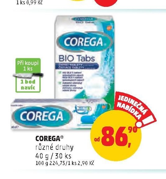 Corega různé druhy
