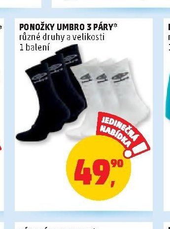 PONOŽKY UMBRO 3 PÁRY*