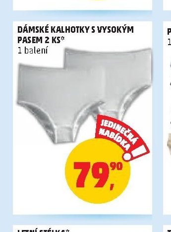 DÁMSKÉ KALHOTKY S VYSOKÝM PASEM 2 KS*