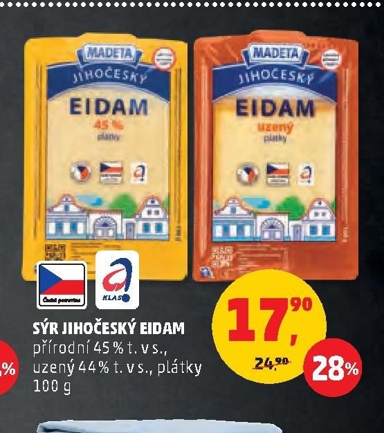 Sýr Jihočeský Eidam 100 g
