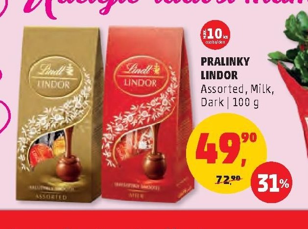 Pralinky Lindor 100 g