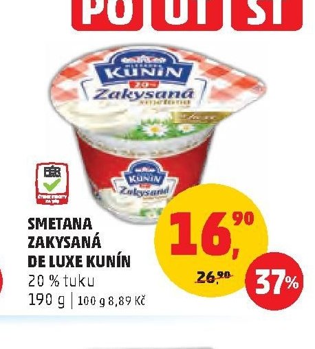 Smetana zakysaná de luxe Kunín