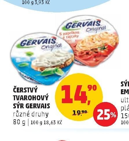 Čerstvý tvarohový sýr Gervais