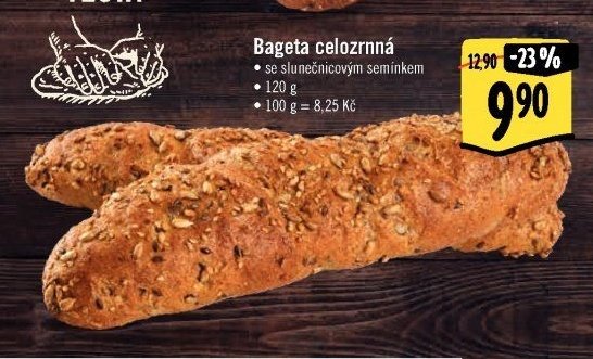 Bageta celozrnná