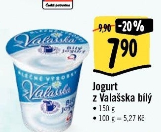 Bílý jogurt z Valašska Mlékárna Valašské Meziříčí