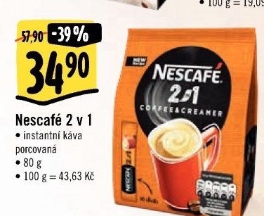 Instantní káva porcovaná 2v1 Nescafé