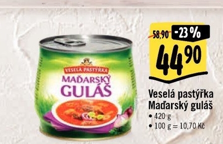 Maďarský guláš Veselá Pastýřka