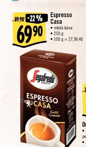 Mletá káva Espresso Casa Segafredo