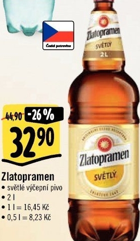 Pivo světlé výčepní 10° Zlatopramen