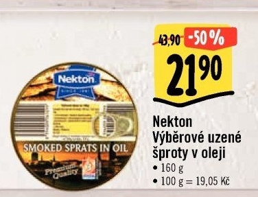 Šproty uzené v oleji výběrové Nekton