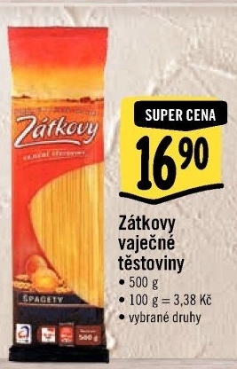 Těstoviny vaječné Zátkovy
