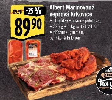 Vepřová krkovice marinovaná bez kosti Gurmán Od řezníka na gril Albert