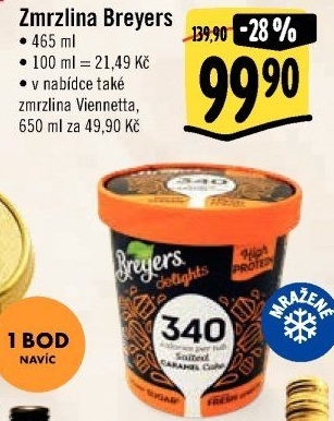 Zmrzlina proteinová v kelímku Breyers Delights
