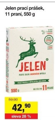 Prací prášek mýdlový Jelen