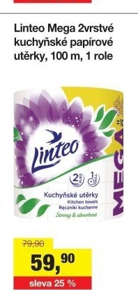 Utěrky kuchyňské 2vrstvé Mega Linteo