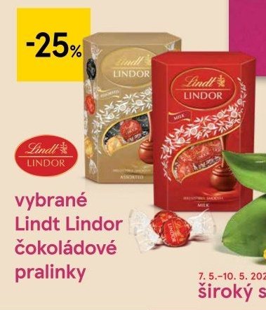 vybrané Lindt Lindor čokoládové pralinky