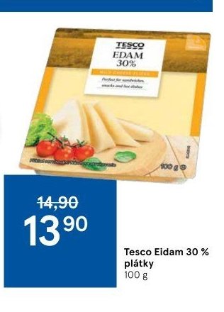 Tesco Eidam 30 % plátky