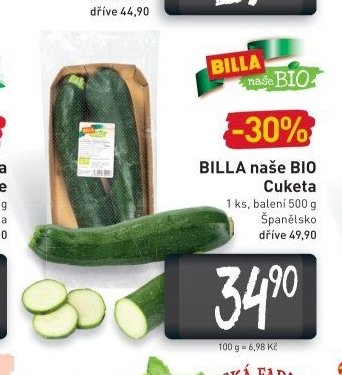 BILLA naše BIO Cuketa