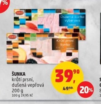 ŠUNKA krůtí prsní, dušená vepřová