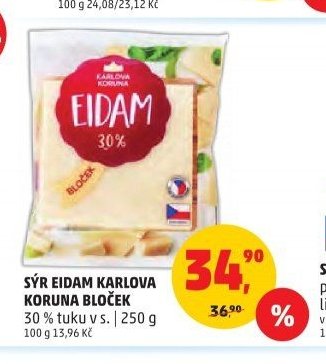 SÝR EIDAM KARLOVA KORUNA BLOČEK