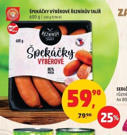 Špekáčky výběrové řezníkův talíř